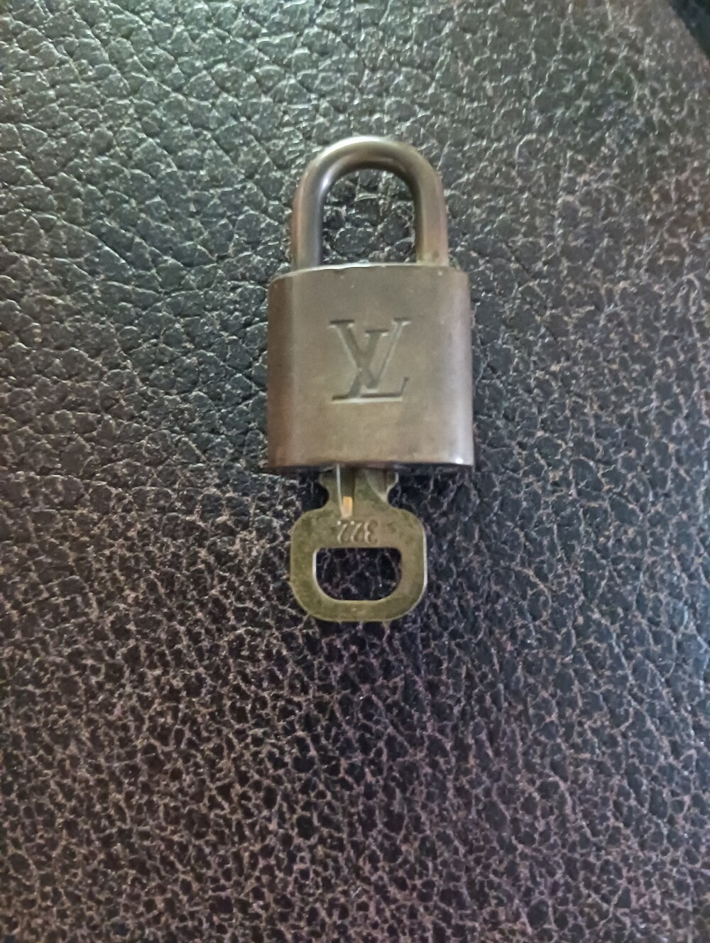 Louis Vuitton Brass Tone Padlock and Key - Dark Bronze #322